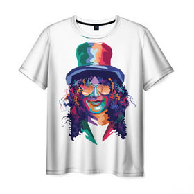 Мужская футболка 3D с принтом Slash в Кировске, 100% полиэфир | прямой крой, круглый вырез горловины, длина до линии бедер | 2016 | арт | дизайн | зд | объем | поп | портреты