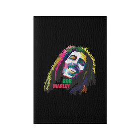 Обложка для паспорта матовая кожа с принтом Bob Marley в Кировске, натуральная матовая кожа | размер 19,3 х 13,7 см; прозрачные пластиковые крепления | 2016 | арт | дизайн | зд | объем | поп | портреты