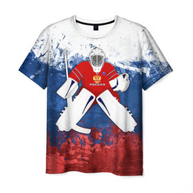 Мужская футболка 3D с принтом Хоккей 1 в Кировске, 100% полиэфир | прямой крой, круглый вырез горловины, длина до линии бедер | nhl | нхл | хоккеист | хоккей