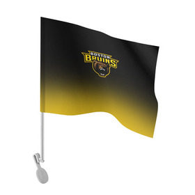 Флаг для автомобиля с принтом Бостон Брюинз в Кировске, 100% полиэстер | Размер: 30*21 см | nhl | бостон брюинз | нхл | хоккеист | хоккей