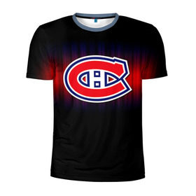 Мужская футболка 3D спортивная с принтом Монреаль Канадиенс в Кировске, 100% полиэстер с улучшенными характеристиками | приталенный силуэт, круглая горловина, широкие плечи, сужается к линии бедра | nhl | монреаль канадиенс | нхл | хоккеист | хоккей