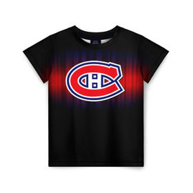 Детская футболка 3D с принтом Монреаль Канадиенс в Кировске, 100% гипоаллергенный полиэфир | прямой крой, круглый вырез горловины, длина до линии бедер, чуть спущенное плечо, ткань немного тянется | nhl | монреаль канадиенс | нхл | хоккеист | хоккей