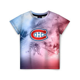 Детская футболка 3D с принтом Монреаль Канадиенс 1 в Кировске, 100% гипоаллергенный полиэфир | прямой крой, круглый вырез горловины, длина до линии бедер, чуть спущенное плечо, ткань немного тянется | nhl | монреаль канадиенс | нхл | хоккеист | хоккей