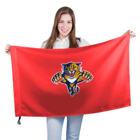 Флаг 3D с принтом Флорида Пантерз в Кировске, 100% полиэстер | плотность ткани — 95 г/м2, размер — 67 х 109 см. Принт наносится с одной стороны | nhl | нхл | флорида пантерз | хоккеист | хоккей