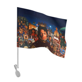 Флаг для автомобиля с принтом Michael Jackson в Кировске, 100% полиэстер | Размер: 30*21 см | майкл джексон