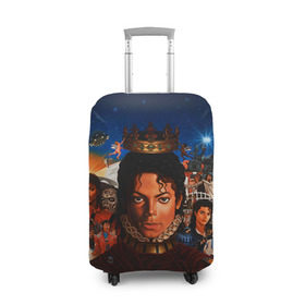 Чехол для чемодана 3D с принтом Michael Jackson в Кировске, 86% полиэфир, 14% спандекс | двустороннее нанесение принта, прорези для ручек и колес | Тематика изображения на принте: майкл джексон