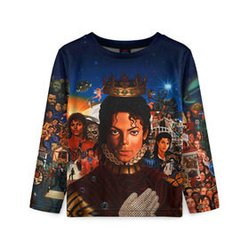 Детский лонгслив 3D с принтом Michael Jackson в Кировске, 100% полиэстер | длинные рукава, круглый вырез горловины, полуприлегающий силуэт
 | Тематика изображения на принте: майкл джексон