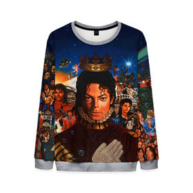 Мужской свитшот 3D с принтом Michael Jackson в Кировске, 100% полиэстер с мягким внутренним слоем | круглый вырез горловины, мягкая резинка на манжетах и поясе, свободная посадка по фигуре | майкл джексон