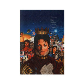 Обложка для паспорта матовая кожа с принтом Michael Jackson в Кировске, натуральная матовая кожа | размер 19,3 х 13,7 см; прозрачные пластиковые крепления | Тематика изображения на принте: майкл джексон