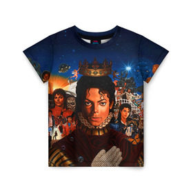 Детская футболка 3D с принтом Michael Jackson в Кировске, 100% гипоаллергенный полиэфир | прямой крой, круглый вырез горловины, длина до линии бедер, чуть спущенное плечо, ткань немного тянется | майкл джексон