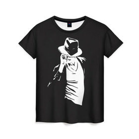 Женская футболка 3D с принтом Michael Jackson в Кировске, 100% полиэфир ( синтетическое хлопкоподобное полотно) | прямой крой, круглый вырез горловины, длина до линии бедер | Тематика изображения на принте: майкл джексон