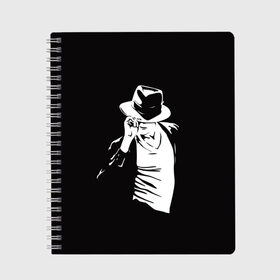 Тетрадь с принтом Michael Jackson в Кировске, 100% бумага | 48 листов, плотность листов — 60 г/м2, плотность картонной обложки — 250 г/м2. Листы скреплены сбоку удобной пружинной спиралью. Уголки страниц и обложки скругленные. Цвет линий — светло-серый
 | Тематика изображения на принте: майкл джексон