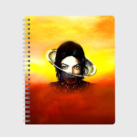 Тетрадь с принтом Michael Jackson в Кировске, 100% бумага | 48 листов, плотность листов — 60 г/м2, плотность картонной обложки — 250 г/м2. Листы скреплены сбоку удобной пружинной спиралью. Уголки страниц и обложки скругленные. Цвет линий — светло-серый
 | майкл джексон