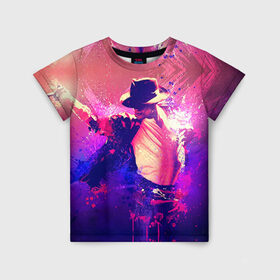 Детская футболка 3D с принтом Michael Jackson в Кировске, 100% гипоаллергенный полиэфир | прямой крой, круглый вырез горловины, длина до линии бедер, чуть спущенное плечо, ткань немного тянется | джексон | майкл