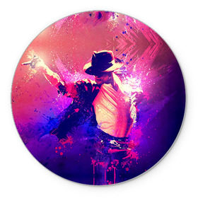Коврик круглый с принтом Michael Jackson в Кировске, резина и полиэстер | круглая форма, изображение наносится на всю лицевую часть | джексон | майкл