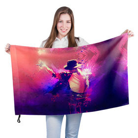 Флаг 3D с принтом Michael Jackson в Кировске, 100% полиэстер | плотность ткани — 95 г/м2, размер — 67 х 109 см. Принт наносится с одной стороны | джексон | майкл