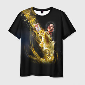 Мужская футболка 3D с принтом Michael Jackson в Кировске, 100% полиэфир | прямой крой, круглый вырез горловины, длина до линии бедер | Тематика изображения на принте: майкл джексон