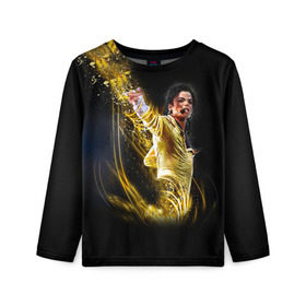 Детский лонгслив 3D с принтом Michael Jackson в Кировске, 100% полиэстер | длинные рукава, круглый вырез горловины, полуприлегающий силуэт
 | майкл джексон