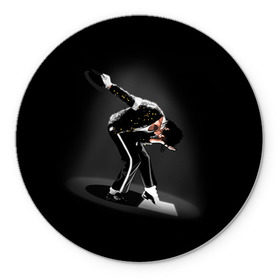 Коврик круглый с принтом Michael Jackson в Кировске, резина и полиэстер | круглая форма, изображение наносится на всю лицевую часть | Тематика изображения на принте: майкл джексон