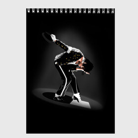 Скетчбук с принтом Michael Jackson в Кировске, 100% бумага
 | 48 листов, плотность листов — 100 г/м2, плотность картонной обложки — 250 г/м2. Листы скреплены сверху удобной пружинной спиралью | Тематика изображения на принте: майкл джексон