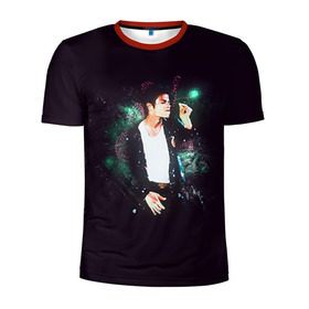 Мужская футболка 3D спортивная с принтом Michael Jackson в Кировске, 100% полиэстер с улучшенными характеристиками | приталенный силуэт, круглая горловина, широкие плечи, сужается к линии бедра | Тематика изображения на принте: майкл джексон