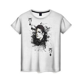 Женская футболка 3D с принтом Michael Jackson в Кировске, 100% полиэфир ( синтетическое хлопкоподобное полотно) | прямой крой, круглый вырез горловины, длина до линии бедер | майкл джексон