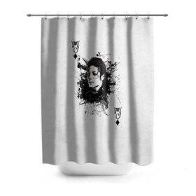 Штора 3D для ванной с принтом Michael Jackson в Кировске, 100% полиэстер | плотность материала — 100 г/м2. Стандартный размер — 146 см х 180 см. По верхнему краю — пластиковые люверсы для креплений. В комплекте 10 пластиковых колец | майкл джексон