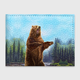 Обложка для студенческого билета с принтом Русский медведь в Кировске, натуральная кожа | Размер: 11*8 см; Печать на всей внешней стороне | гитара