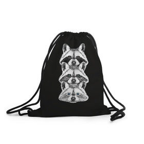 Рюкзак-мешок 3D с принтом Еноты в Кировске, 100% полиэстер | плотность ткани — 200 г/м2, размер — 35 х 45 см; лямки — толстые шнурки, застежка на шнуровке, без карманов и подкладки | енот