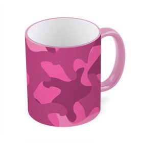 Кружка 3D с принтом Розовый камуфляж в Кировске, керамика | ёмкость 330 мл | army | military | армия