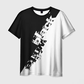 Мужская футболка 3D с принтом Black and White в Кировске, 100% полиэфир | прямой крой, круглый вырез горловины, длина до линии бедер | black | white | краска | черно белый