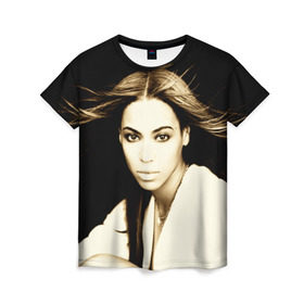 Женская футболка 3D с принтом Beyonce в Кировске, 100% полиэфир ( синтетическое хлопкоподобное полотно) | прямой крой, круглый вырез горловины, длина до линии бедер | beyonce | бейонсе | музыка