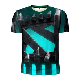 Мужская футболка 3D спортивная с принтом Dota 2 Logo в Кировске, 100% полиэстер с улучшенными характеристиками | приталенный силуэт, круглая горловина, широкие плечи, сужается к линии бедра | 