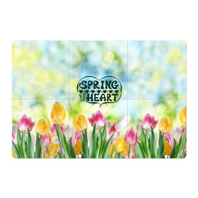 Магнитный плакат 3Х2 с принтом Весна в моем сердце в Кировске, Полимерный материал с магнитным слоем | 6 деталей размером 9*9 см | Тематика изображения на принте: heart | весенний макет с тюльпанами поднимет настроение вам и окружающимspring | весна | сердце | тюльпан | цветы