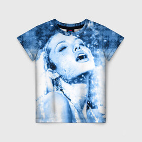 Детская футболка 3D с принтом Анжелина Джоли в Кировске, 100% гипоаллергенный полиэфир | прямой крой, круглый вырез горловины, длина до линии бедер, чуть спущенное плечо, ткань немного тянется | angelina jolie | американская актриса | анжелина джоли | режиссёр | фотомодель | ценарист