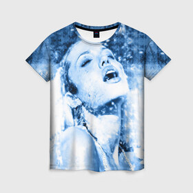 Женская футболка 3D с принтом Анжелина Джоли в Кировске, 100% полиэфир ( синтетическое хлопкоподобное полотно) | прямой крой, круглый вырез горловины, длина до линии бедер | angelina jolie | американская актриса | анжелина джоли | режиссёр | фотомодель | ценарист