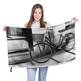 Флаг 3D с принтом Велосипед в Кировске, 100% полиэстер | плотность ткани — 95 г/м2, размер — 67 х 109 см. Принт наносится с одной стороны | bike | байк | велосипед | италия | стиль