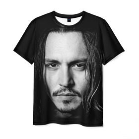 Мужская футболка 3D с принтом Джонни Депп в Кировске, 100% полиэфир | прямой крой, круглый вырез горловины, длина до линии бедер | johnny depp