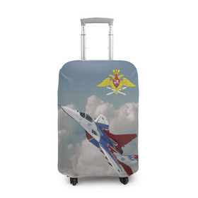 Чехол для чемодана 3D с принтом Самолёт в Кировске, 86% полиэфир, 14% спандекс | двустороннее нанесение принта, прорези для ручек и колес | авиация | ввс | ввс россии | небо | самолёт