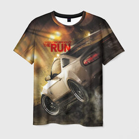 Мужская футболка 3D с принтом NFS в Кировске, 100% полиэфир | прямой крой, круглый вырез горловины, длина до линии бедер | need for speed | nfs | the run | авто | нфс