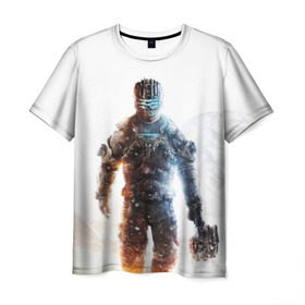 Мужская футболка 3D с принтом Isaac Clark в Кировске, 100% полиэфир | прямой крой, круглый вырез горловины, длина до линии бедер | dead | horror | isaac clark | space | игра | космос