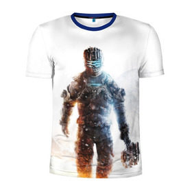 Мужская футболка 3D спортивная с принтом Isaac Clark в Кировске, 100% полиэстер с улучшенными характеристиками | приталенный силуэт, круглая горловина, широкие плечи, сужается к линии бедра | dead | horror | isaac clark | space | игра | космос