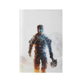 Обложка для паспорта матовая кожа с принтом Isaac Clark в Кировске, натуральная матовая кожа | размер 19,3 х 13,7 см; прозрачные пластиковые крепления | dead | horror | isaac clark | space | игра | космос