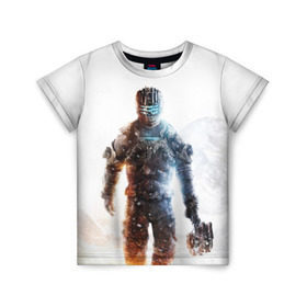 Детская футболка 3D с принтом Isaac Clark в Кировске, 100% гипоаллергенный полиэфир | прямой крой, круглый вырез горловины, длина до линии бедер, чуть спущенное плечо, ткань немного тянется | dead | horror | isaac clark | space | игра | космос