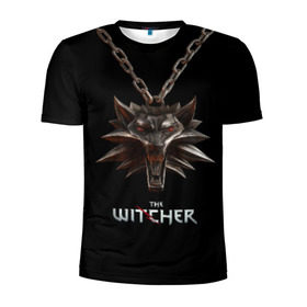 Мужская футболка 3D спортивная с принтом The Witcher в Кировске, 100% полиэстер с улучшенными характеристиками | приталенный силуэт, круглая горловина, широкие плечи, сужается к линии бедра | ведьмак