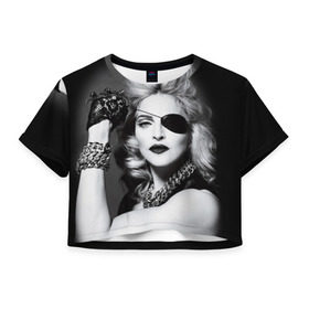 Женская футболка 3D укороченная с принтом Мадонна в Кировске, 100% полиэстер | круглая горловина, длина футболки до линии талии, рукава с отворотами | madonna louise ciccone | автор песен | актриса | американская певица | мадонна луиза чикконе | писательница | продюсер | танцовщица