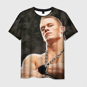 Мужская футболка 3D с принтом Боец рестлинга в Кировске, 100% полиэфир | прямой крой, круглый вырез горловины, длина до линии бедер | боец реслинга | медаль | реслинг | ринг | цепь | чемпион