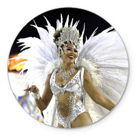 Коврик круглый с принтом Карнавал в Рио в Кировске, резина и полиэстер | круглая форма, изображение наносится на всю лицевую часть | Тематика изображения на принте: бразилия