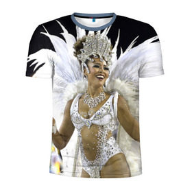 Мужская футболка 3D спортивная с принтом Карнавал в Рио в Кировске, 100% полиэстер с улучшенными характеристиками | приталенный силуэт, круглая горловина, широкие плечи, сужается к линии бедра | бразилия