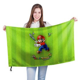 Флаг 3D с принтом Mario в Кировске, 100% полиэстер | плотность ткани — 95 г/м2, размер — 67 х 109 см. Принт наносится с одной стороны | nintendo | марио | нинтендо